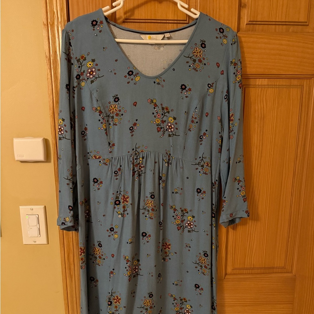 Boden Floral Blue Dress